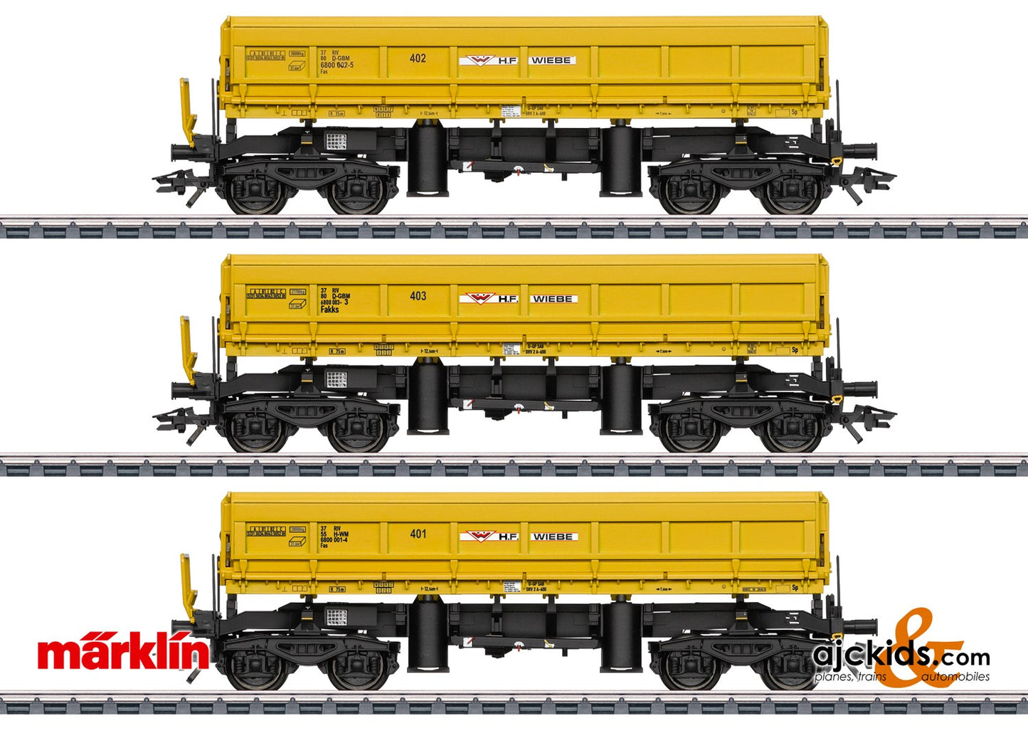 Marklin 48459 - Type Fas/Fakks Dump Car Set, EAN 4001883484594 at Ajckids.com