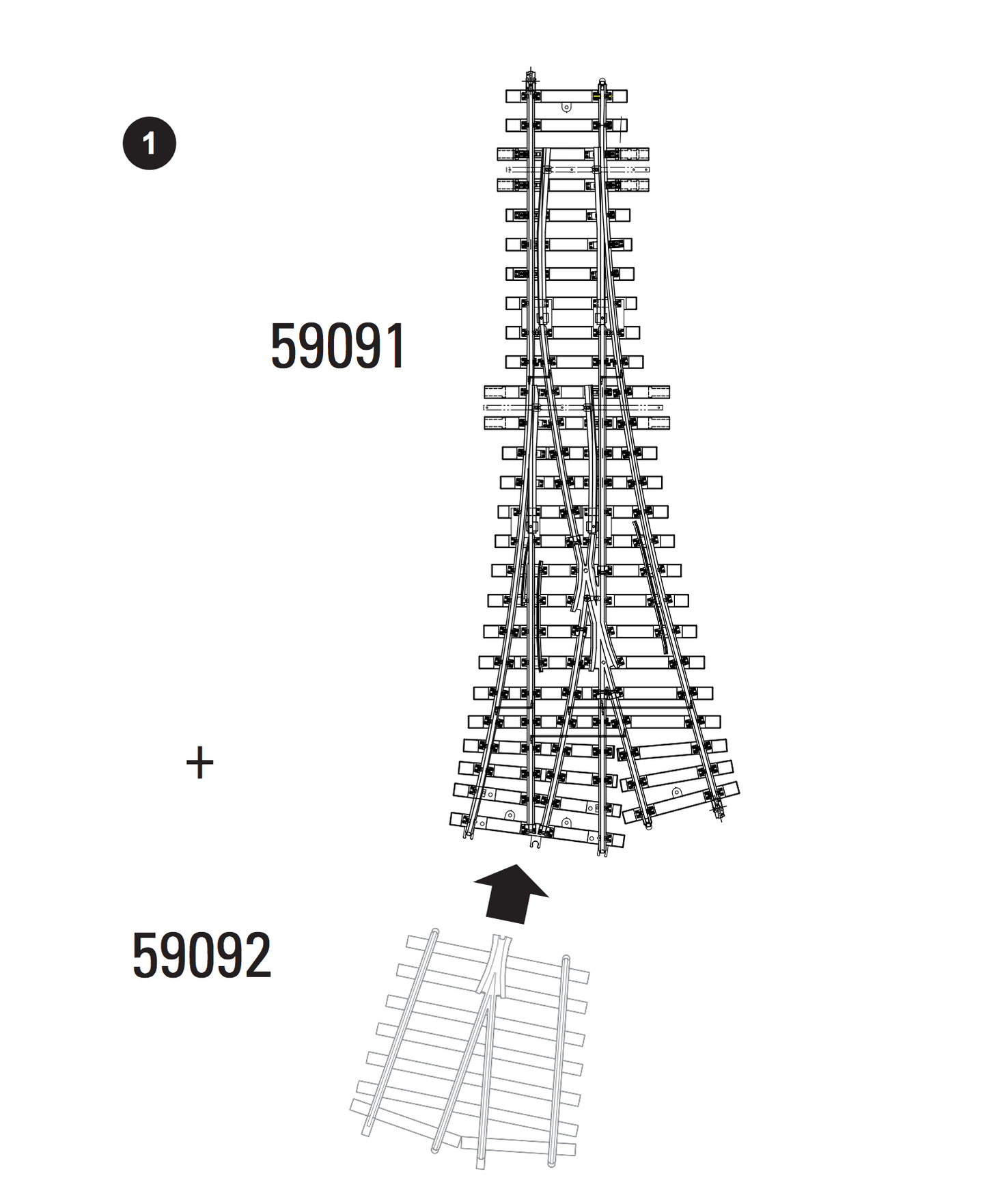 Marklin 59091 - Three-Way Turnout Huebner 1105