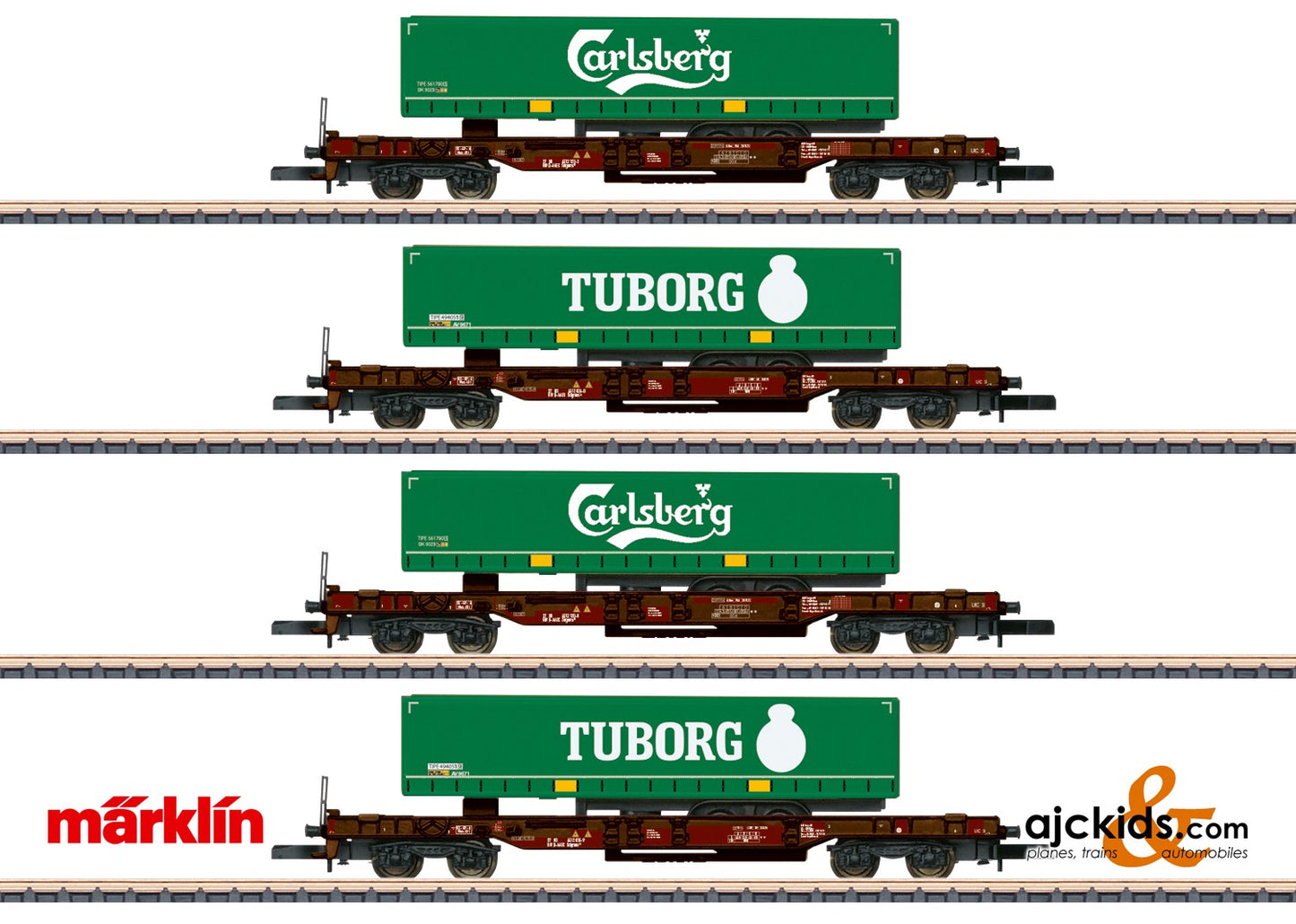 Marklin 82290 - Deep-Well Flat Car Set, EAN 4001883822907 at Ajckids.com