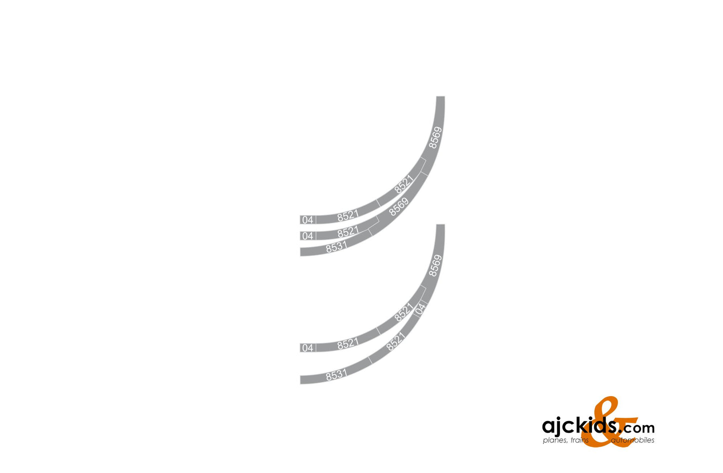 Marklin 8531 - Z Track (220 mm) 8-11/16R, 30 degree Curve