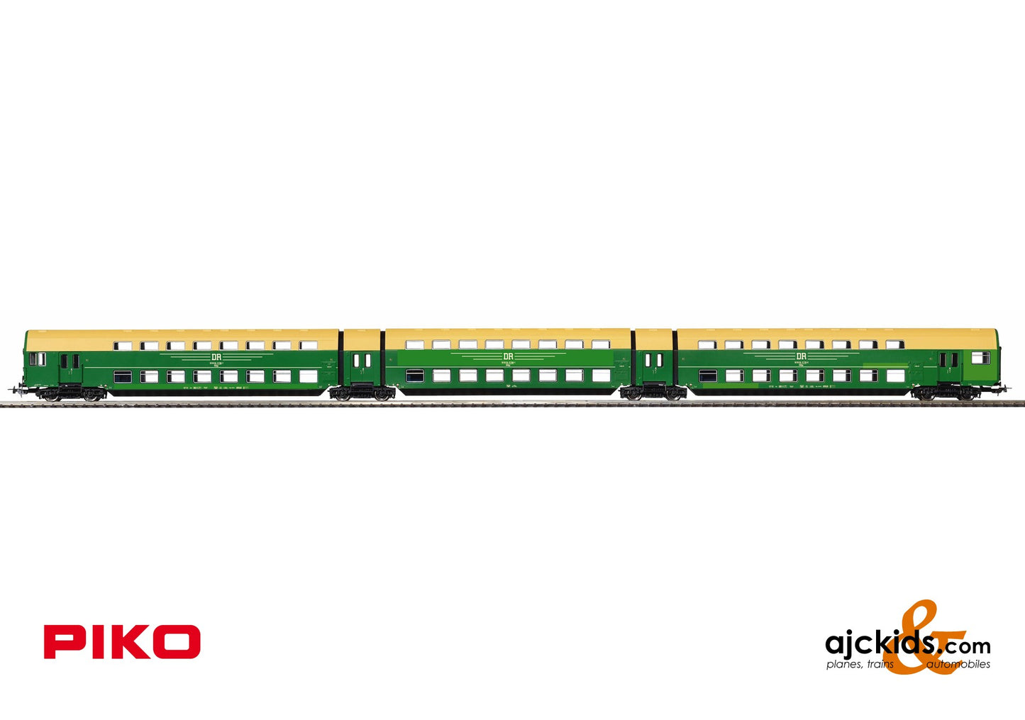 Piko 53123 - DGBgq 3-unit Artic. Bi-Lev. Coach DR IV Green