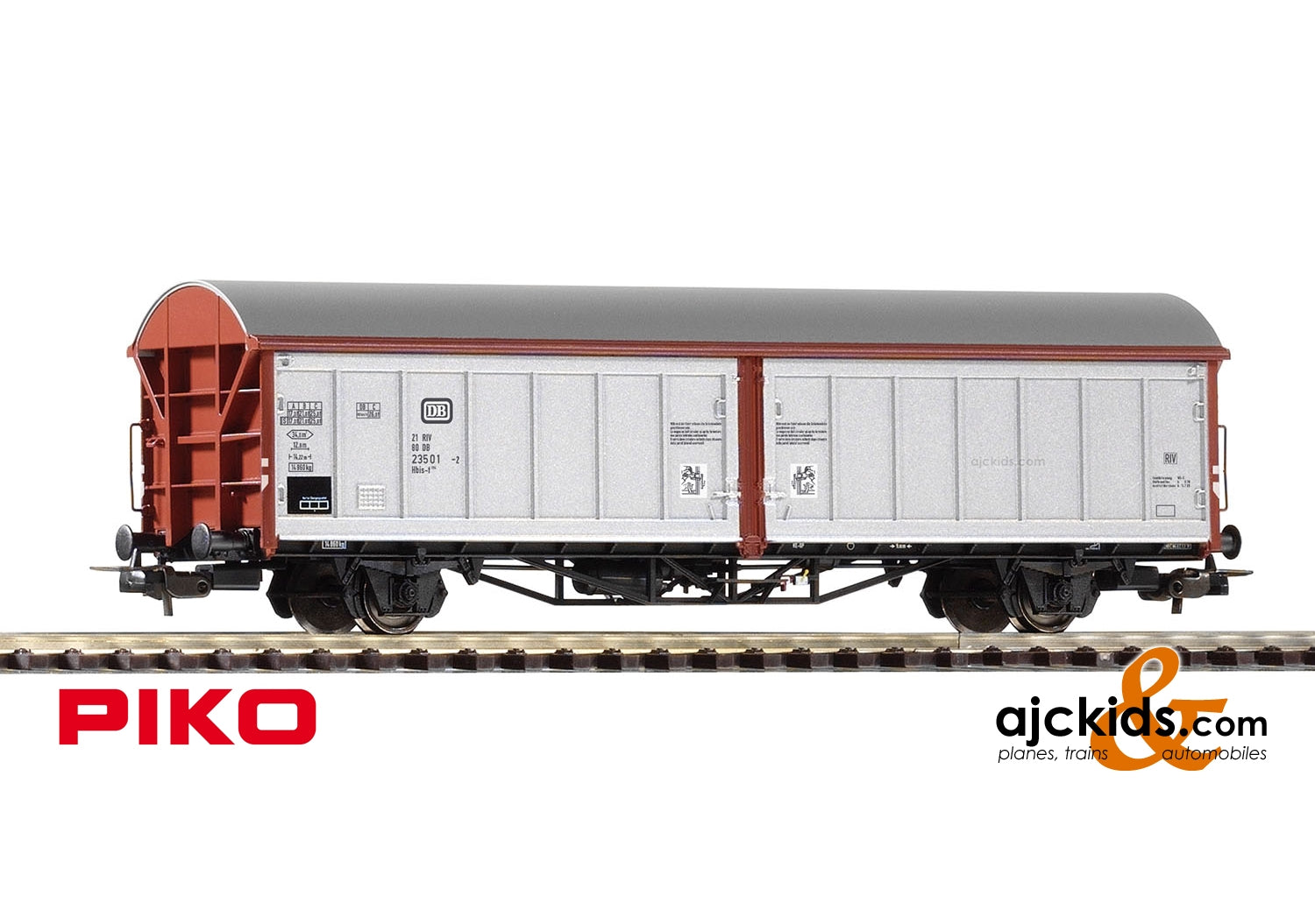 Piko 54416 at Ajckids.com, Slide Wall Boxcar Hbis294 DB IV Silver