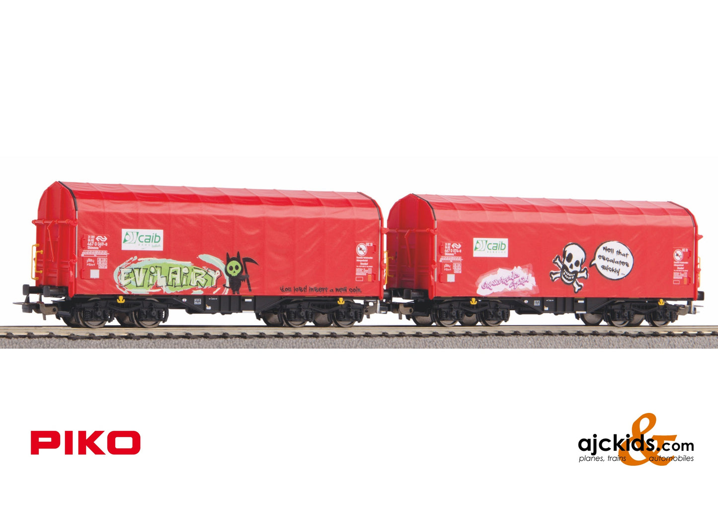 Piko 58257 - 2 pc. Tarp car set w/graffiti Caib NS V