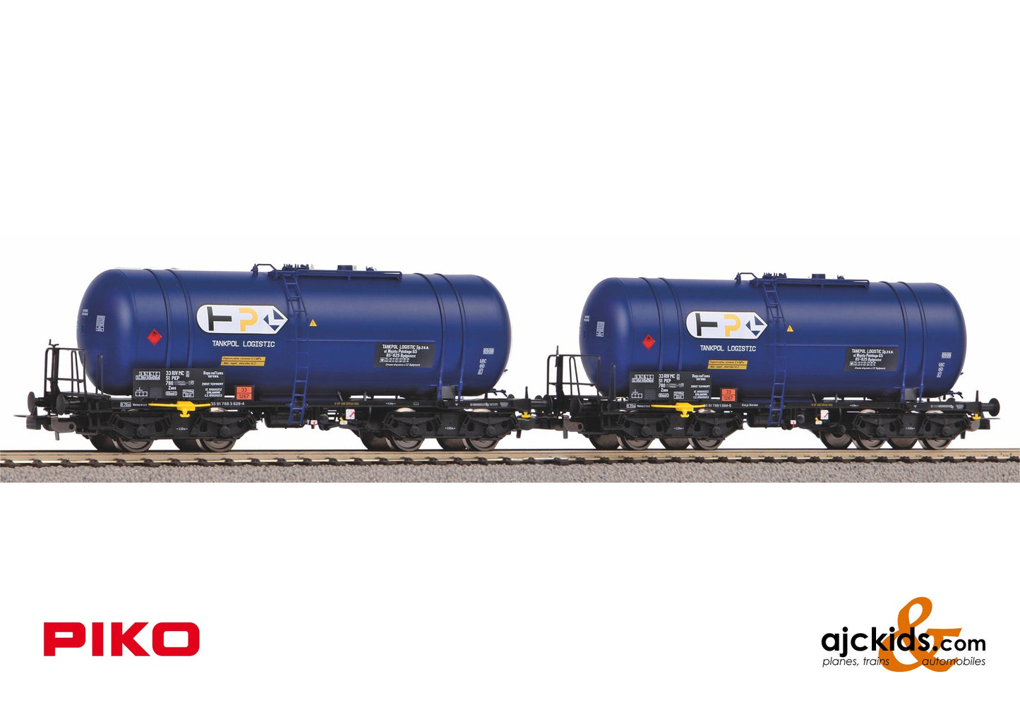 Piko 58263 - 2 pc. 406Ra Zaes Tank car set Tankpol Logistics PKP V