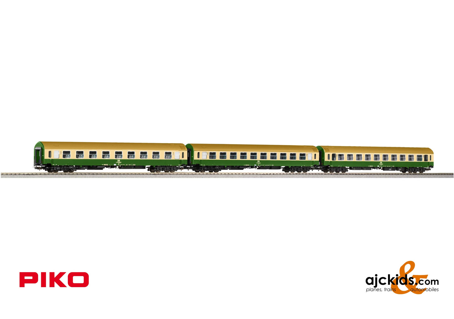 Piko 58278 - 3er Set Passenger Car 2 x 2. Class + 1 x 1. Class DR IV, EAN: 4015615582786