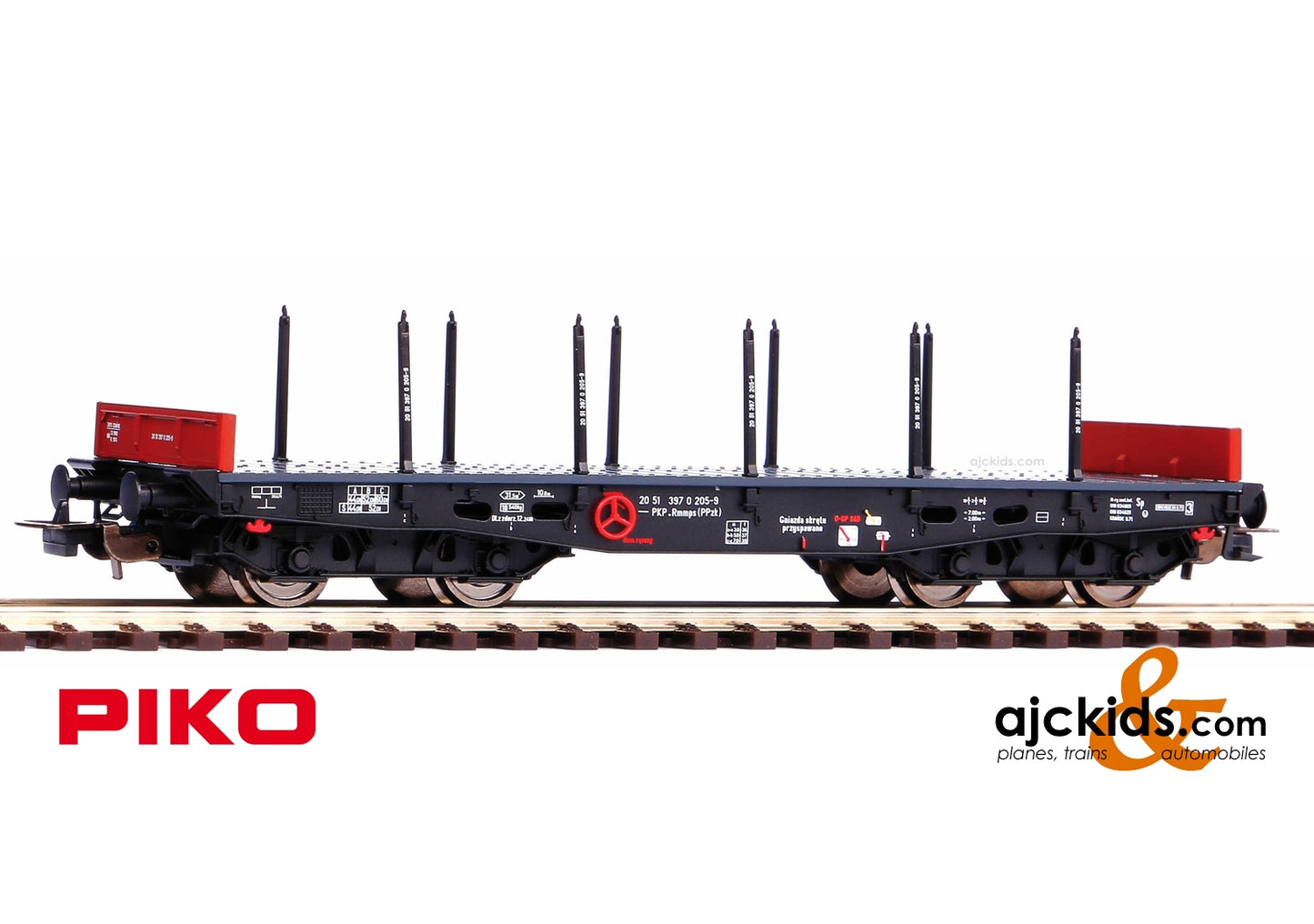 Piko 58417 - Flatcar w/Stakes Rmmps 401Ze PPzk PKP IV