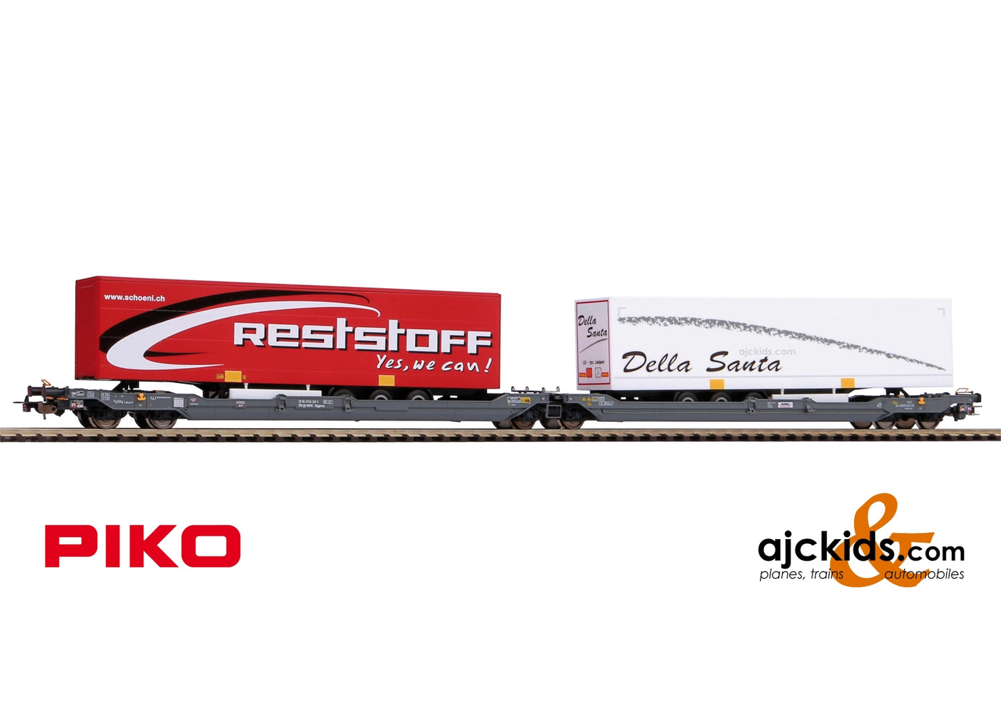 Piko 58956 - Articulated Well Car w/Schöni and Della Santa Trailers Hupac VI