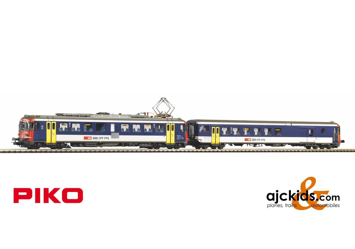Piko 96855 - 2 piece Set Powered Railcar /Sound RBe 540 Powered Railcar + BDt EW II Steuerwagen NPZ SBB, DC + PluX22 Decoder