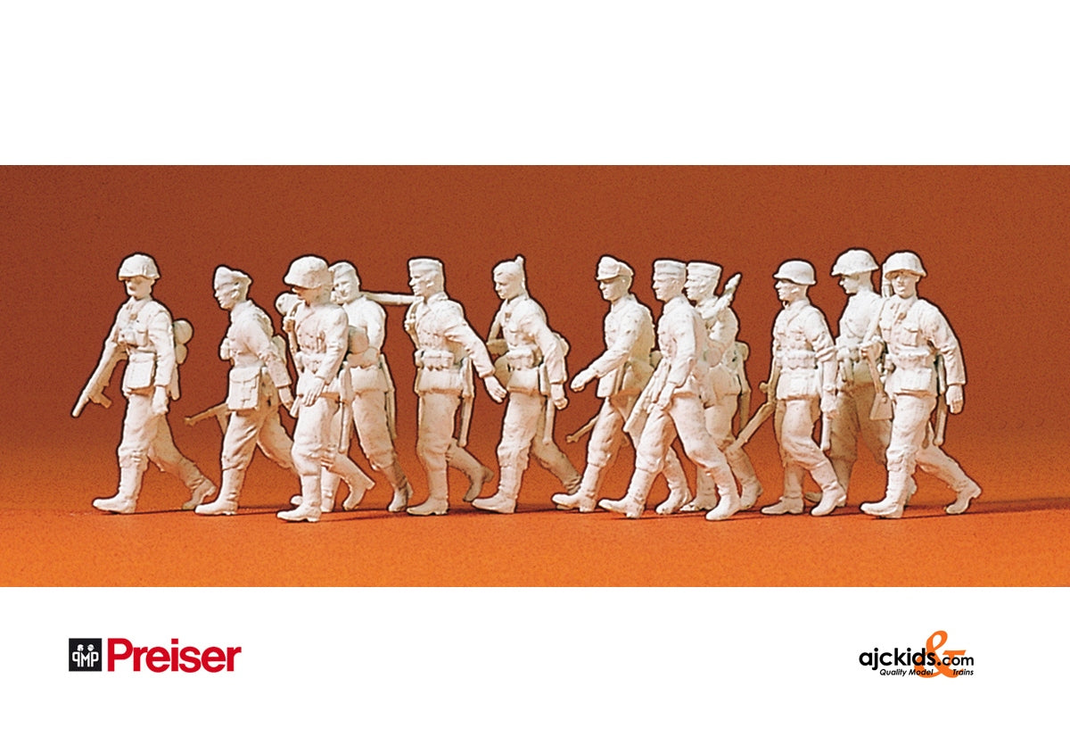 Preiser 72504 Grm Inf Walking Unpainted 1 2 pcs