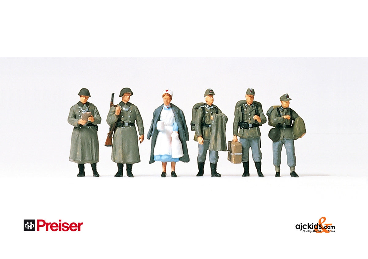 Preiser 72521 Grm Army Hme Leave Unp 6 pcs