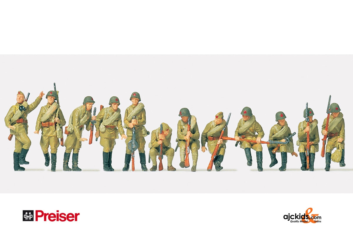 Preiser 72525 Riflemen On Tank USSR 1 2 pcs