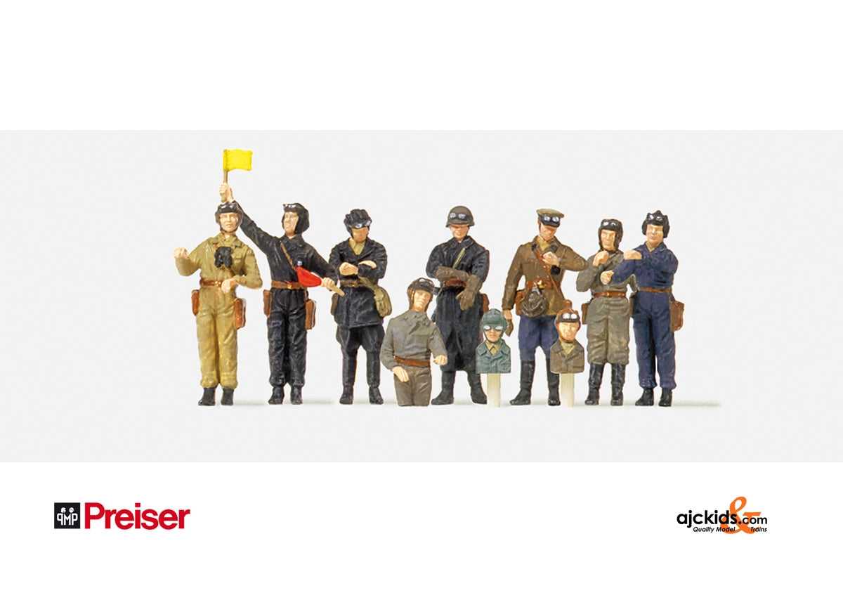 Preiser 72526 Tnk Crw USSR 1942 Unp 10 pcs