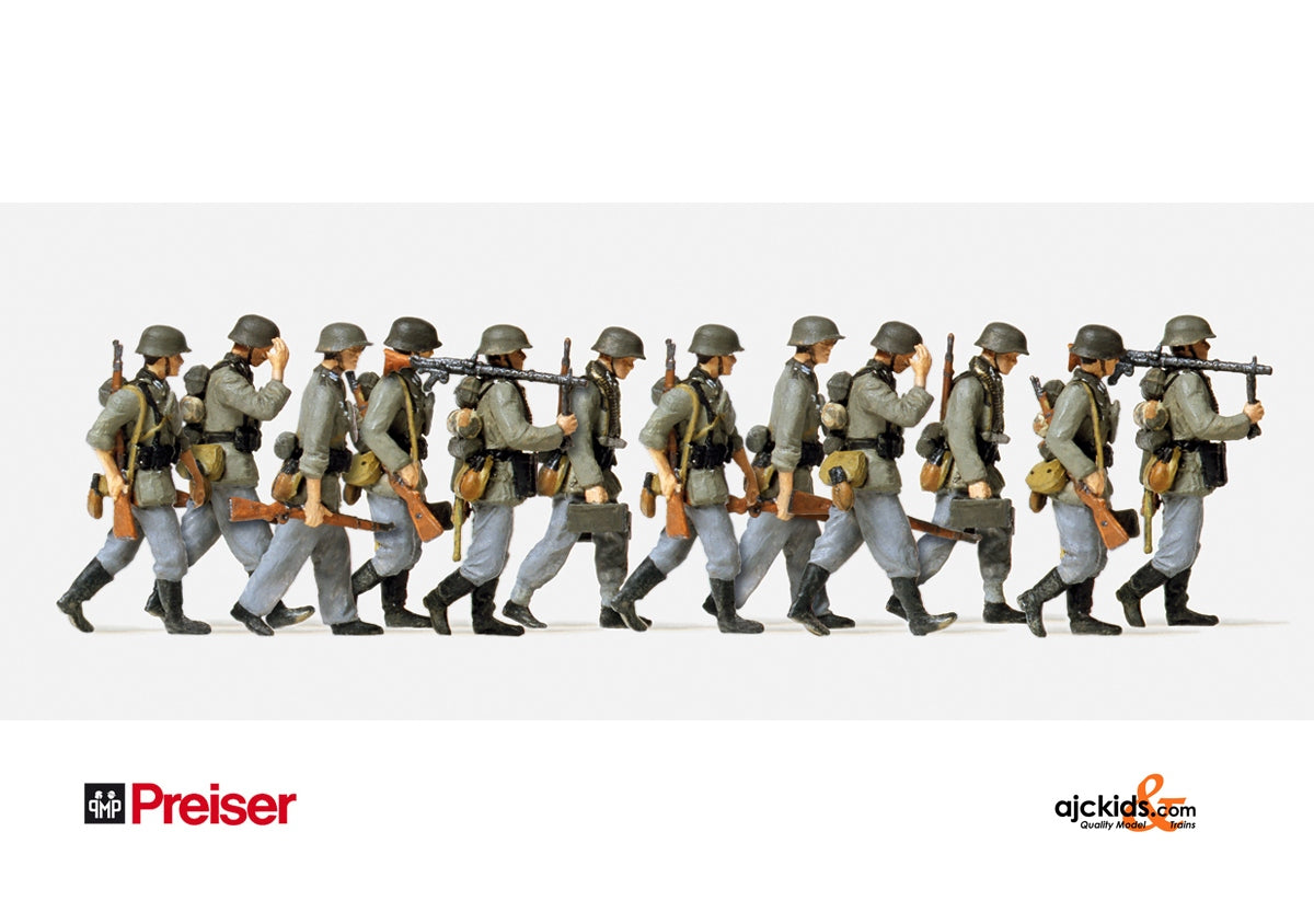 Preiser 72527 Advncng Grenadier Unp 1 2 pcs