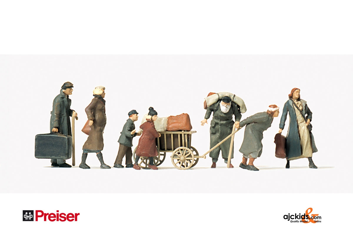 Preiser 72531 Refugee with Luggage Unp 7 pcs