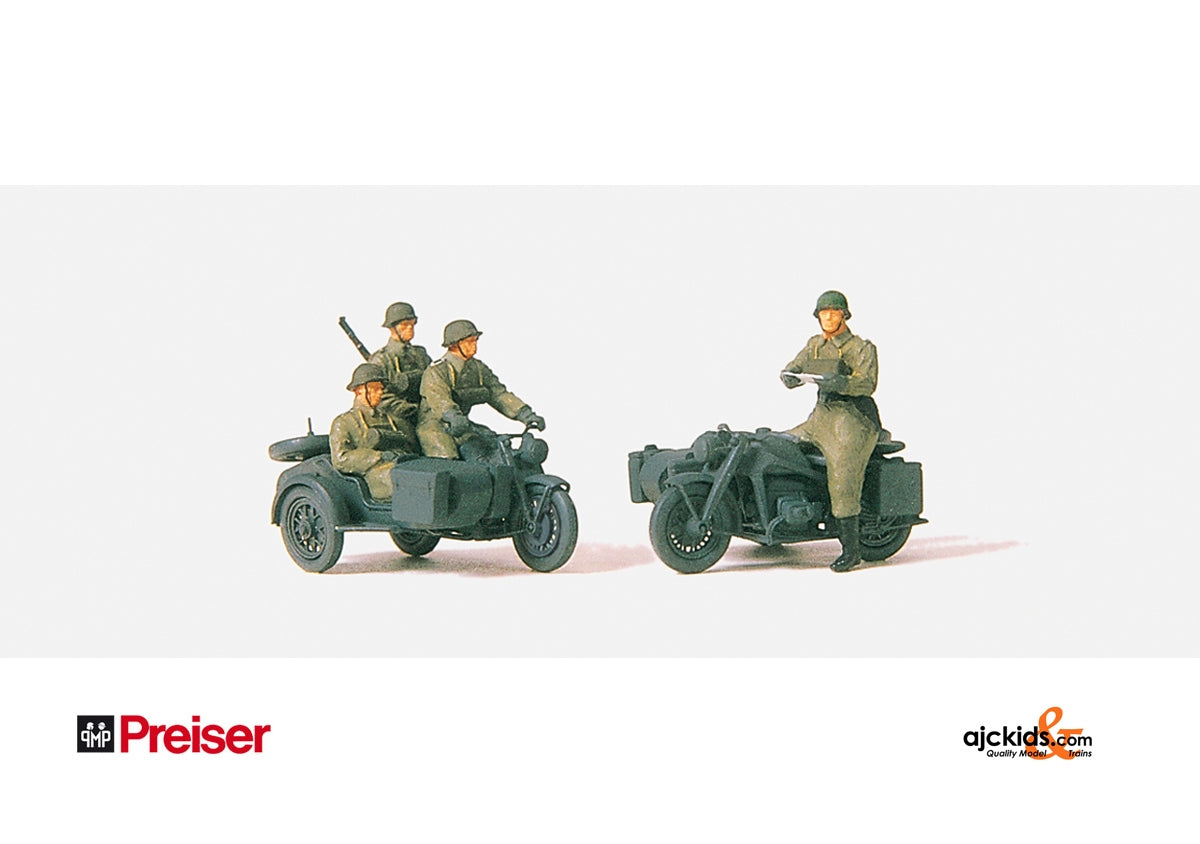 Preiser 72538 Mntd Mtrcycl Crw Grm Unp