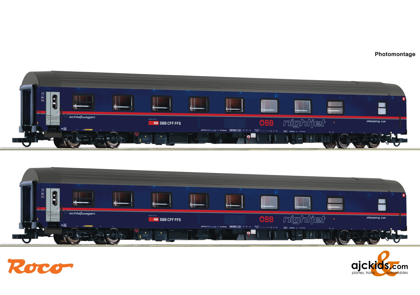 Roco 6200021 - 2-piece set: Sleeper “Nightjet”, ÖBB/SBB at Ajckids.com