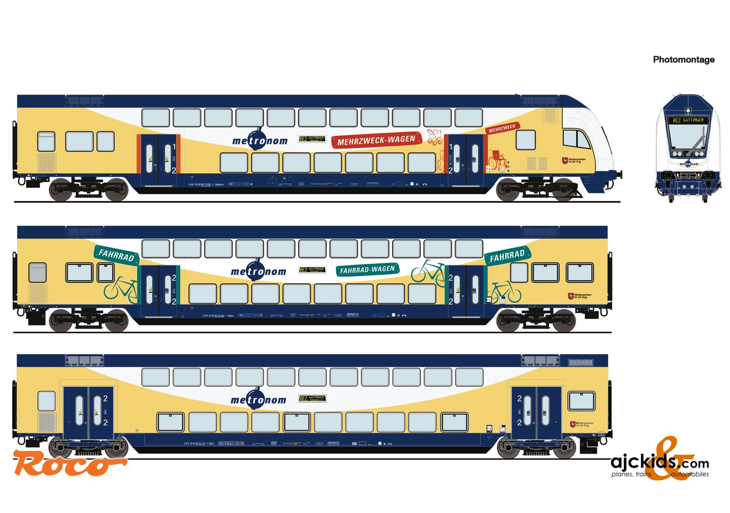 Roco 6210105 - 3-piece set: Double-decke r metronom, EAN: 9005033071837