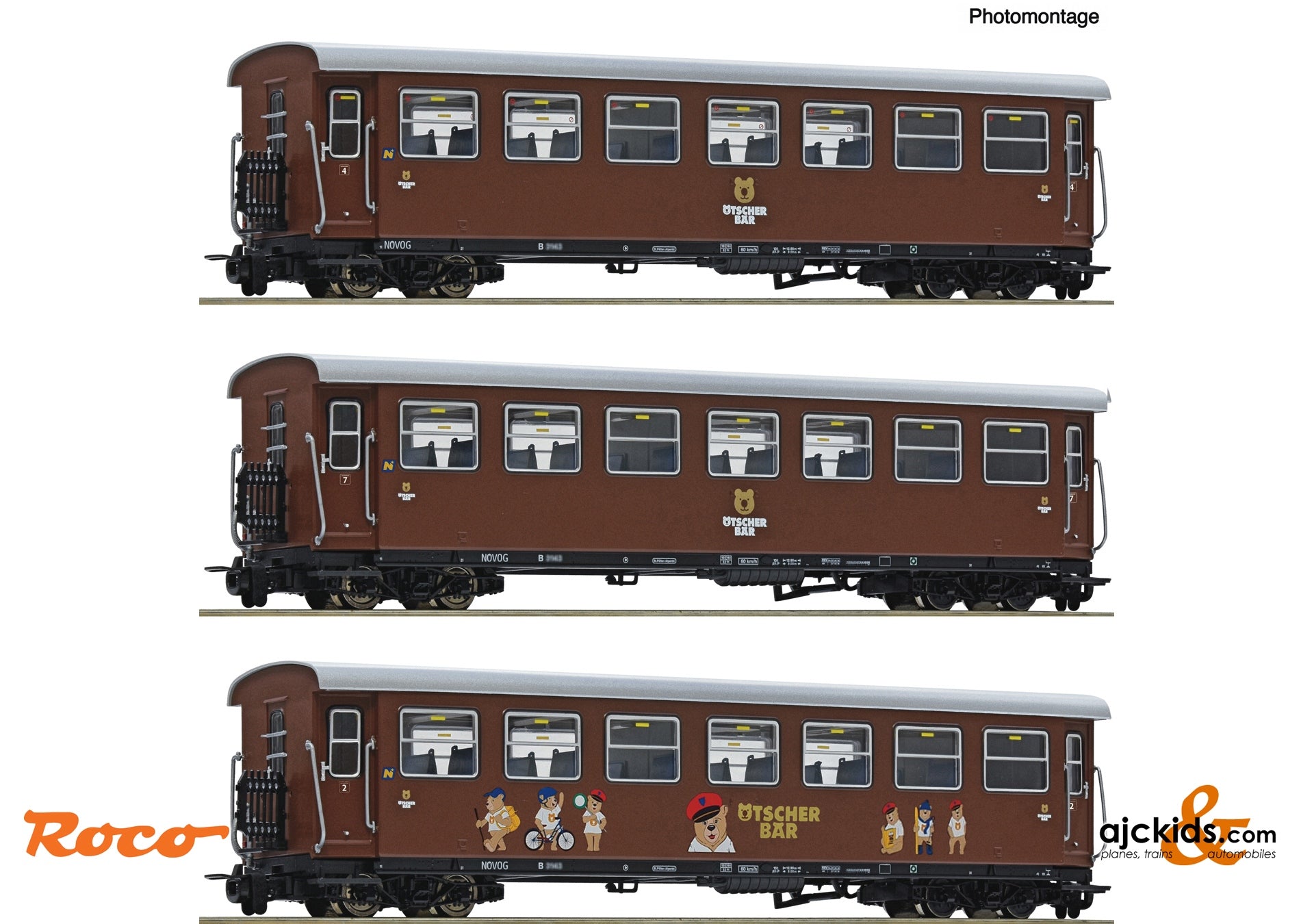 Roco 6240002 - 3-piece set: Ötscherbär passenger train, NÖVOG, EAN: 9005033066062
