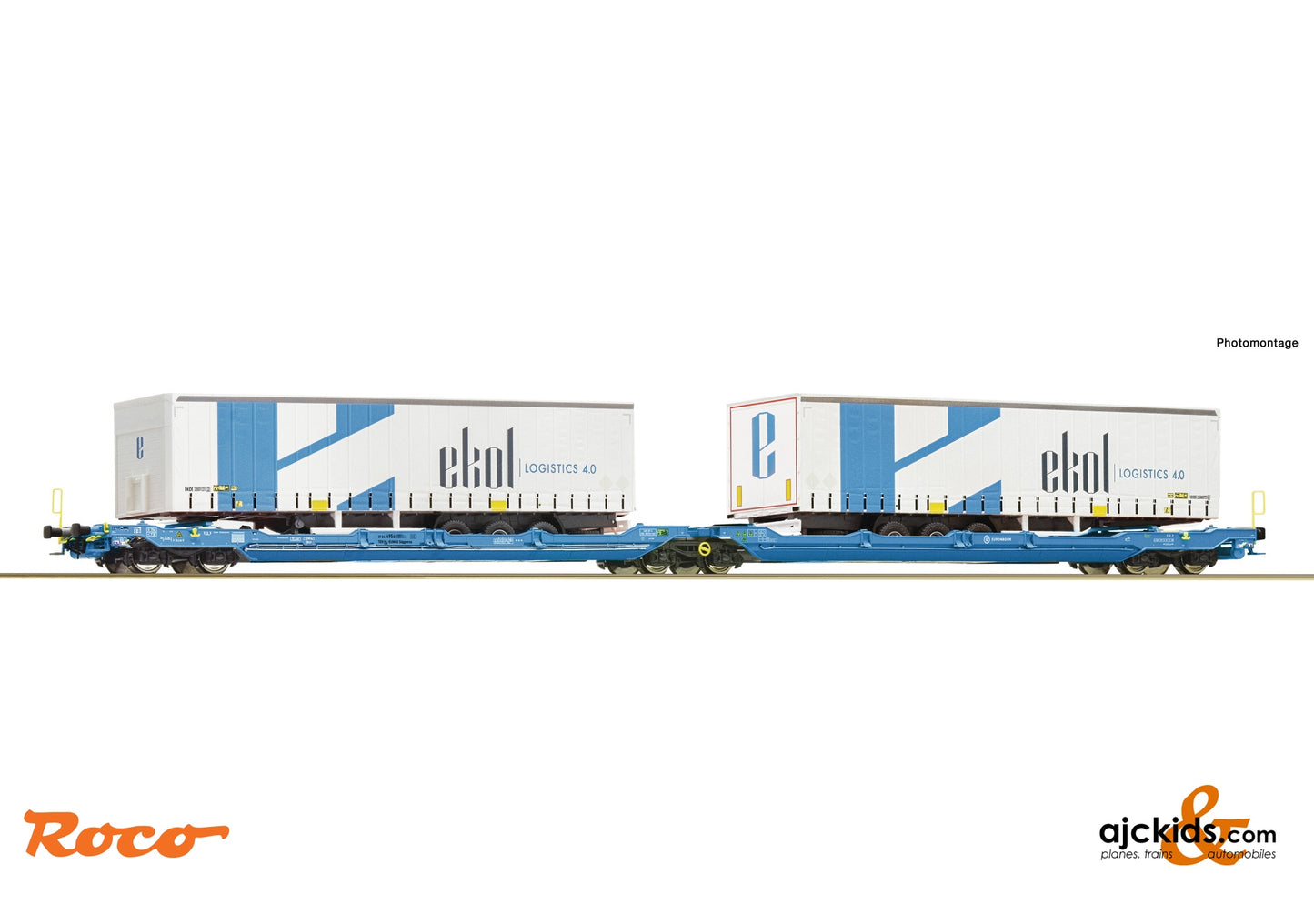 Roco 6600024 - Articulated double-pocket wagon T3000e, EUROWAGON at Ajckids.com