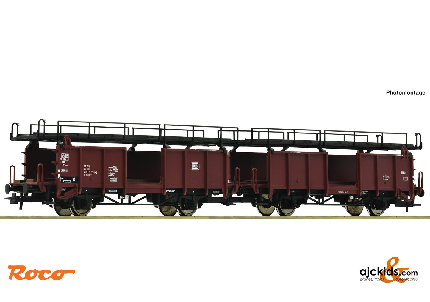 Roco 6600047 - Car transport wagon double unit, DB at Ajckids.com