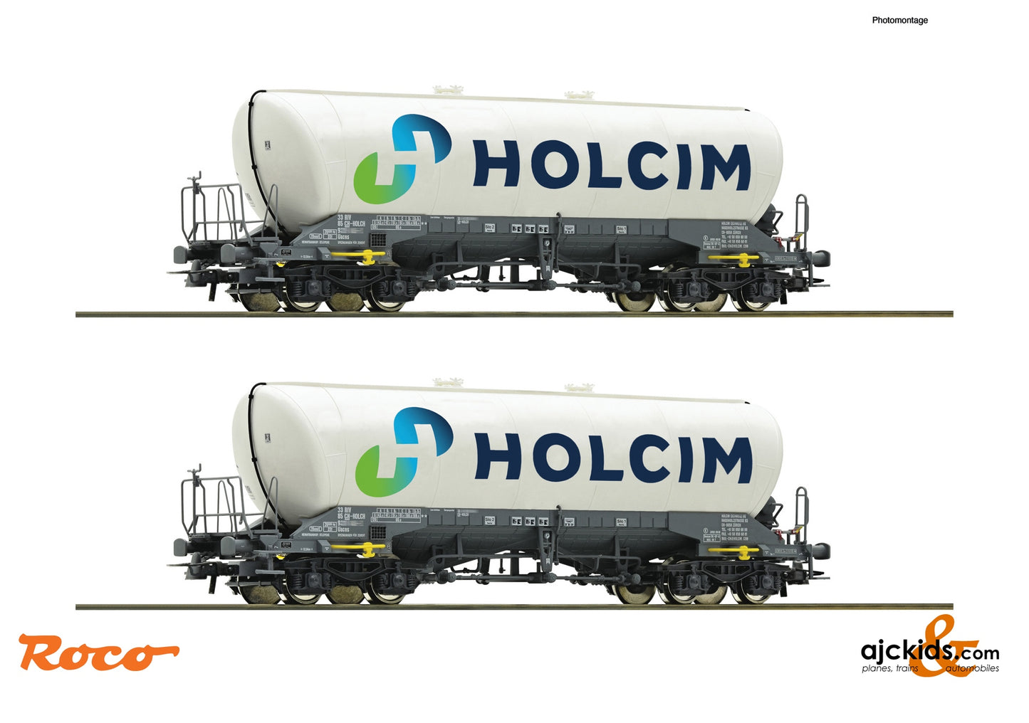 Roco 6600051 - 2-piece set: Silo wagon, Holcim, EAN: 9005033063689
