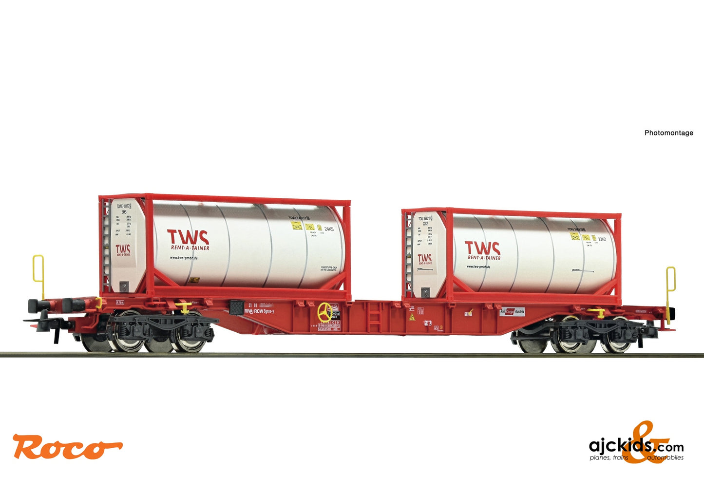 Roco 6600077 - Container carrier wagon, ÖBB/RCW, EAN: 9005033066079