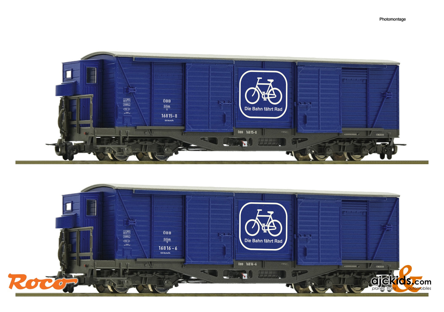 Roco 6640003 - 2-piece set: Bicycle tran sport wagon, ÖBB, EAN: 9005033063696