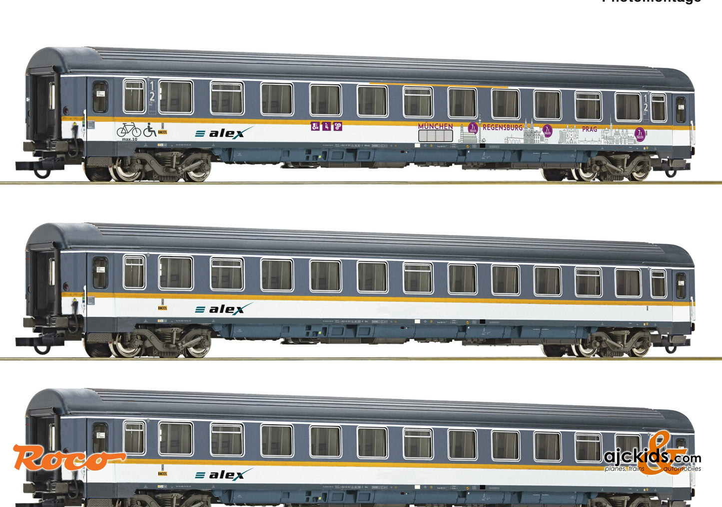 Roco 74018 - 3-piece set: Eurofima coaches, alex at Ajckids.com