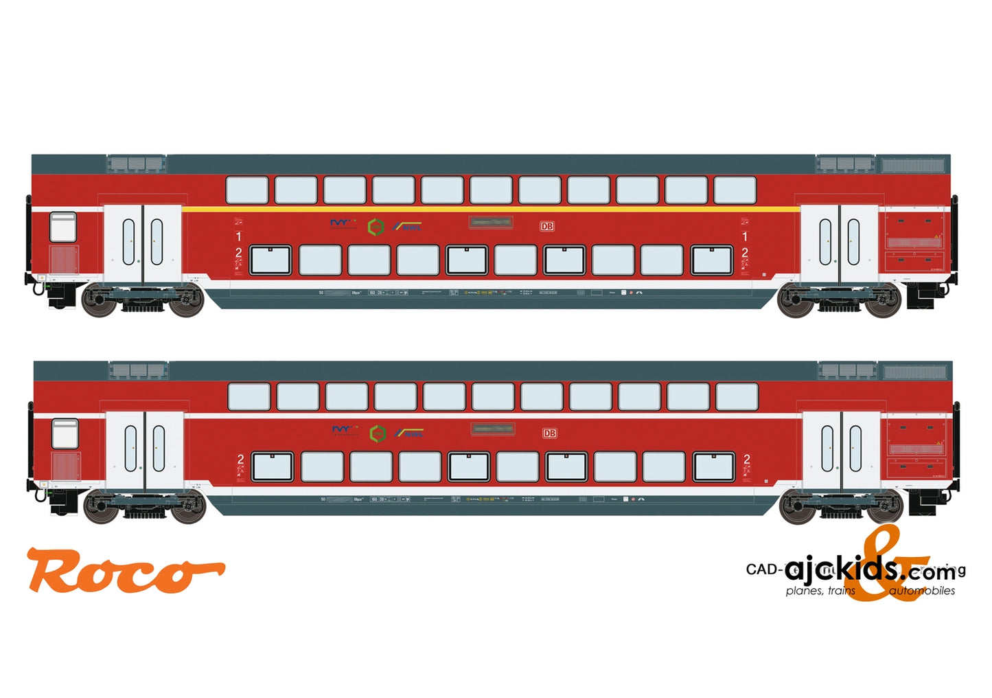 Roco 74148 - 2 piece set: Double-deck coaches
