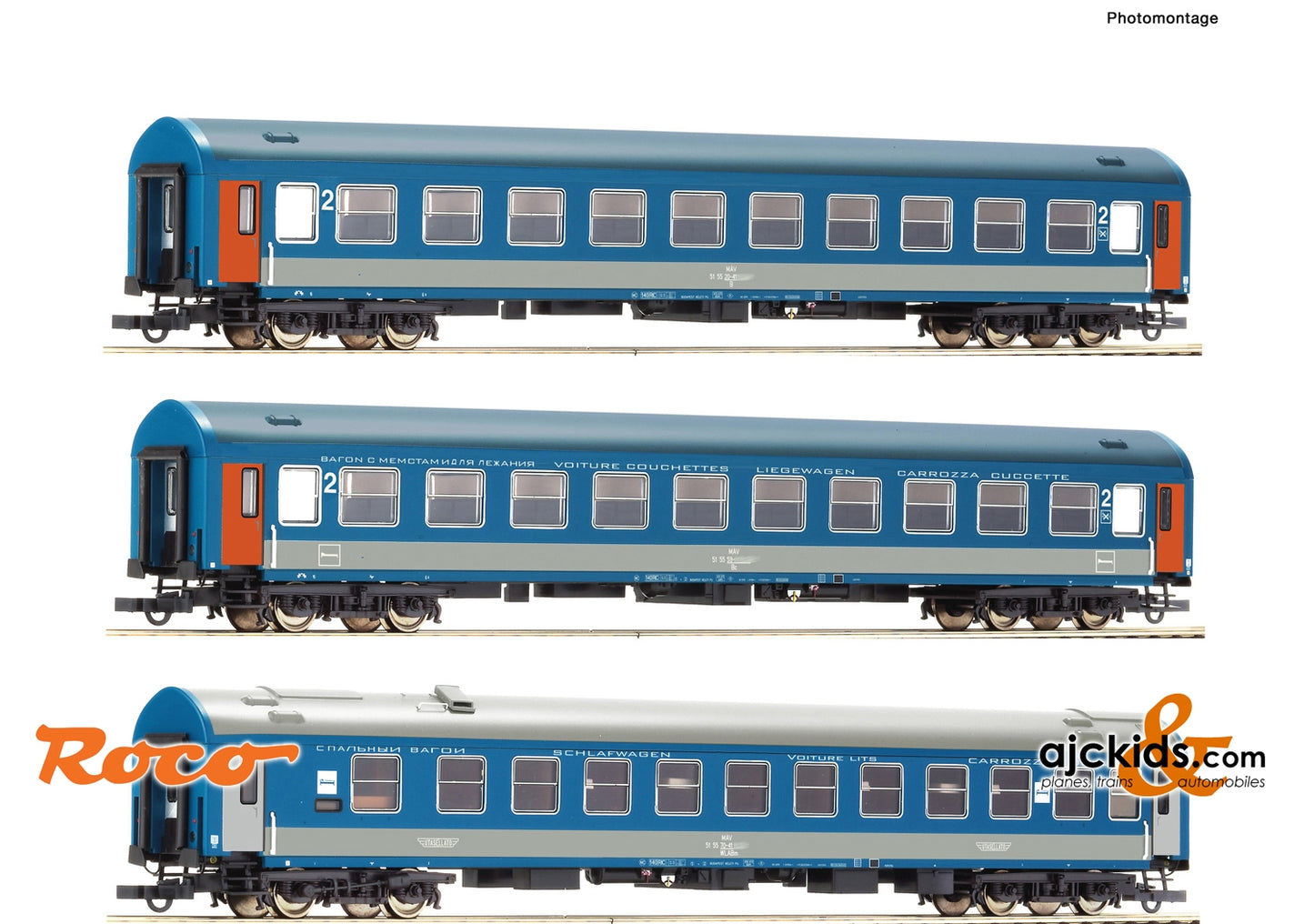 Roco 74188 - 3 piece set 1: Passenger coaches D 374/375 “Vindobona/Hungaria”