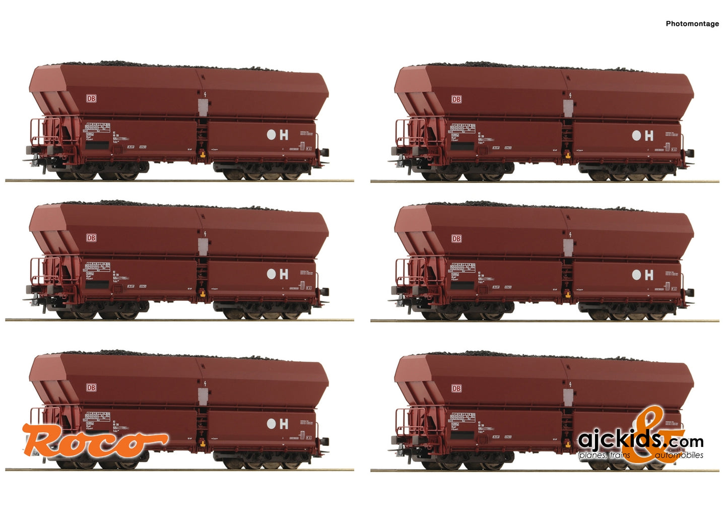 Roco 75894 - 12 piece display: Self unloading hopper wagons