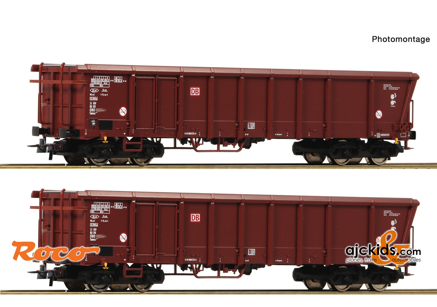 Roco 76014 - 2 piece set: Rolling roof wagons