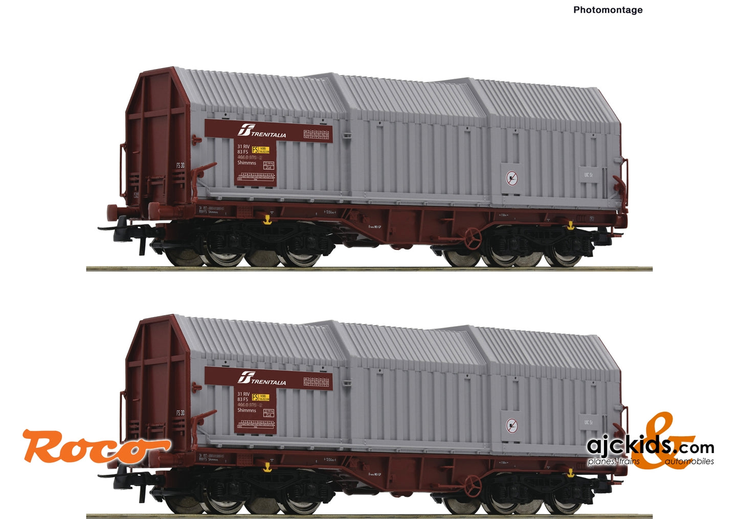 Roco 76047 - 2 piece set: Telescoping hood wagons
