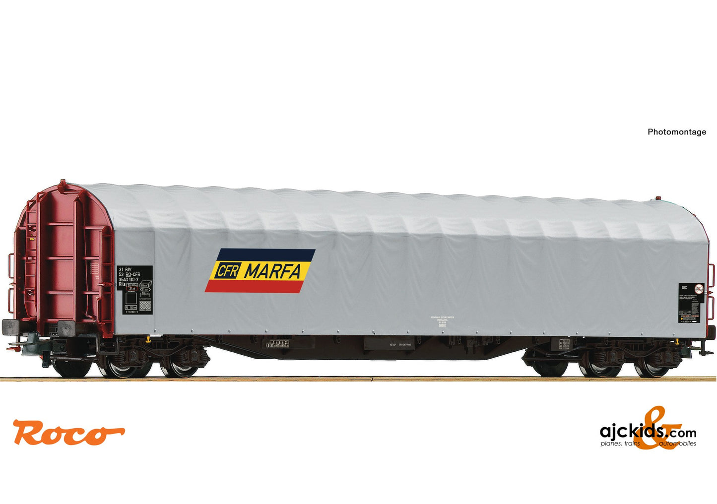 Roco 76474 -Sliding tarpaulin wagon, CFR Marfa