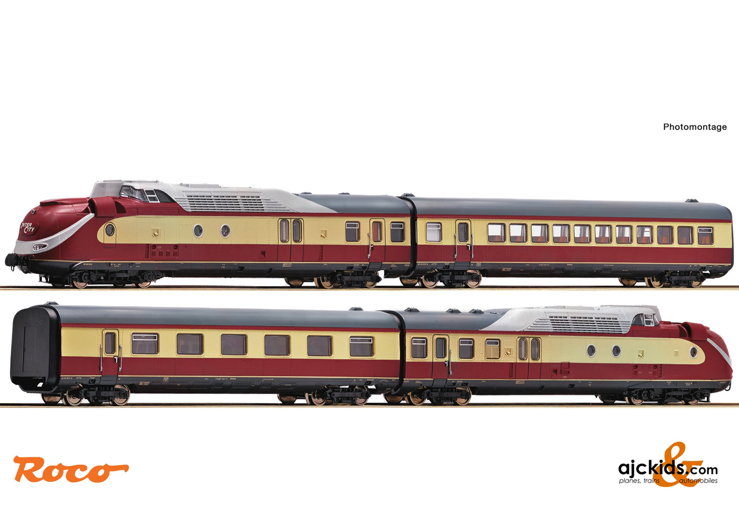 Roco 7700002 - 4-piece set: Gas turbine multiple unit class 602, DB at Ajckids.com