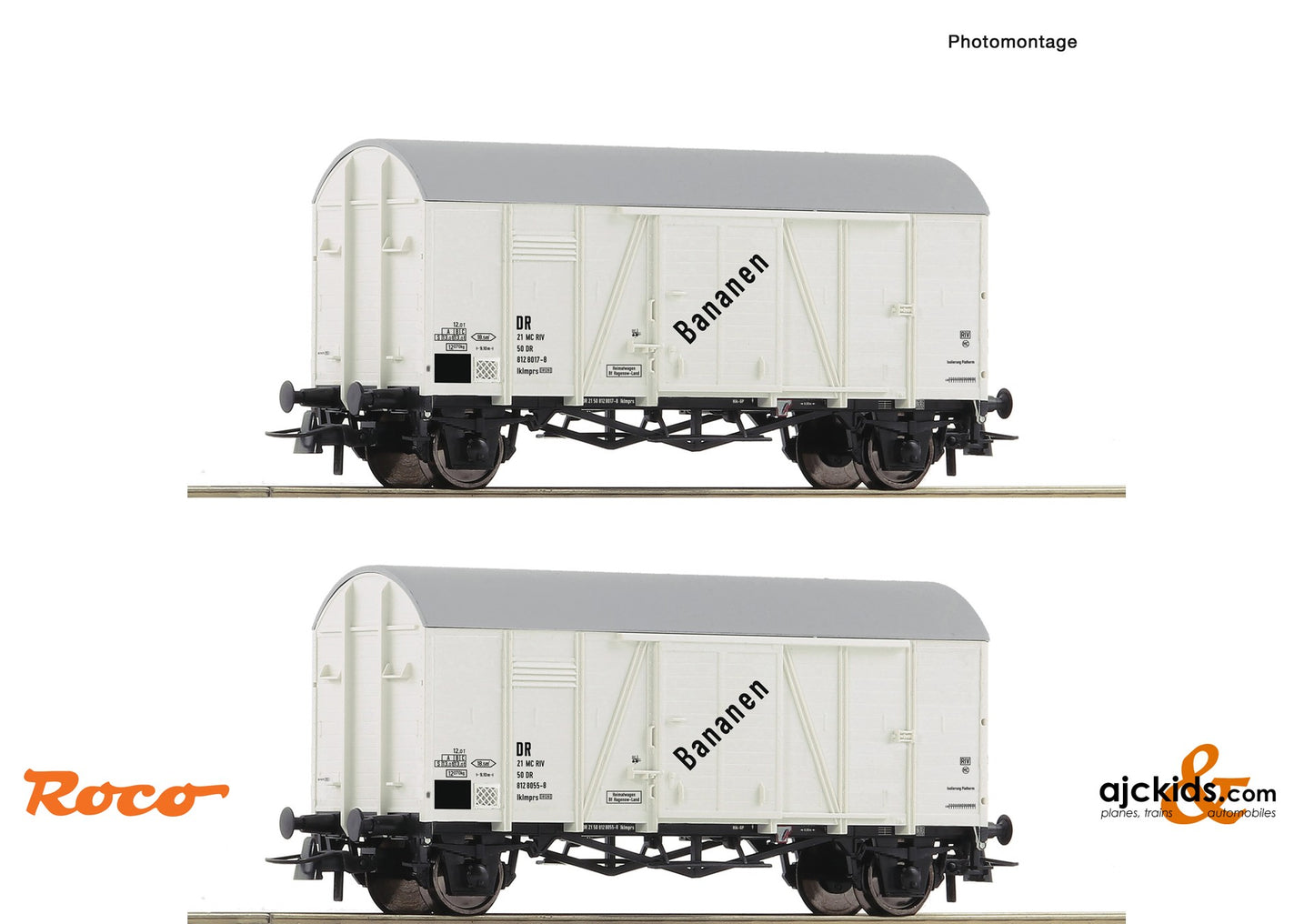 Roco 77027 -2 piece set: Banana wagons, DR