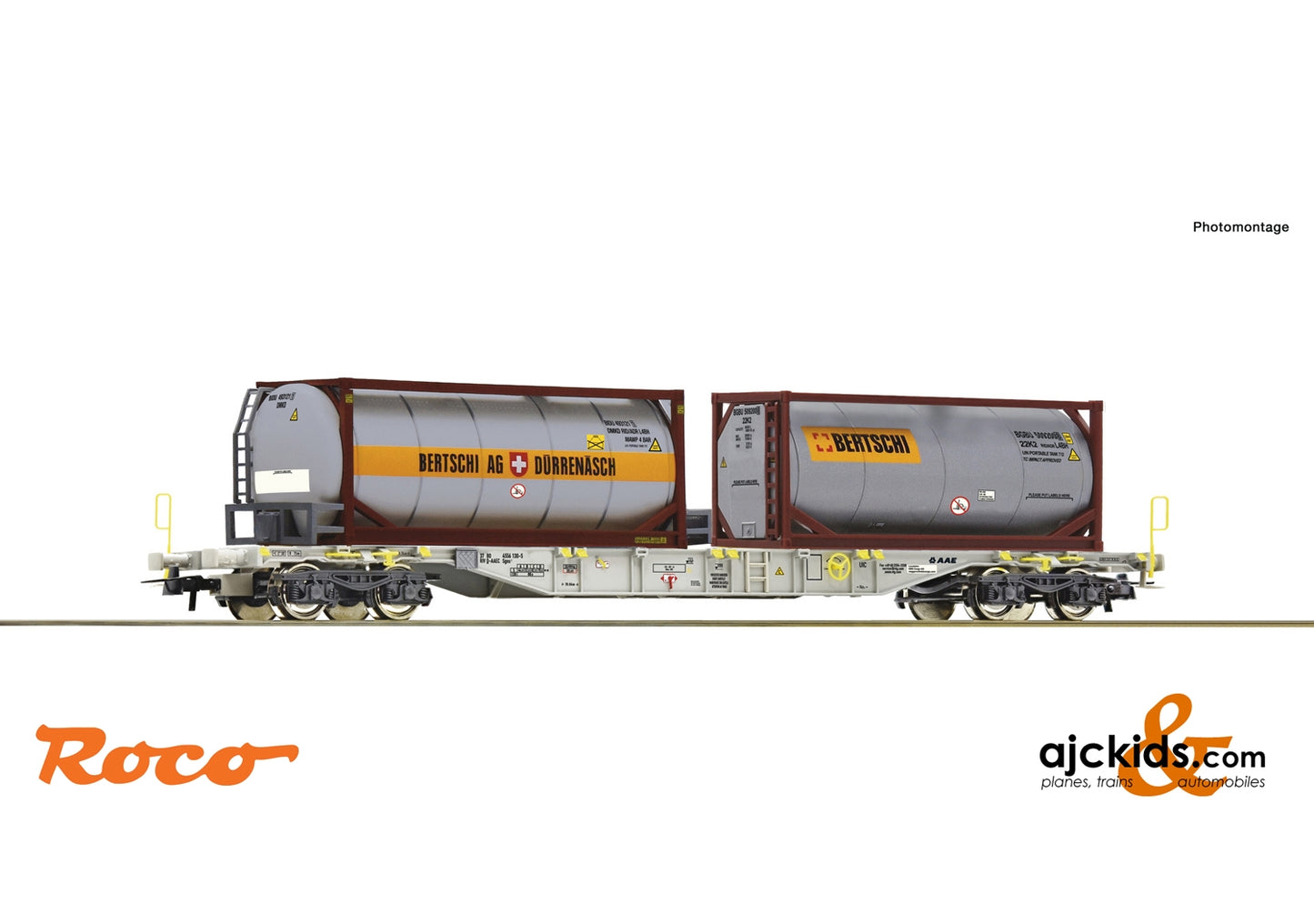 Roco 77340 - Container carrier wagon + Bertschi Tankcontainer