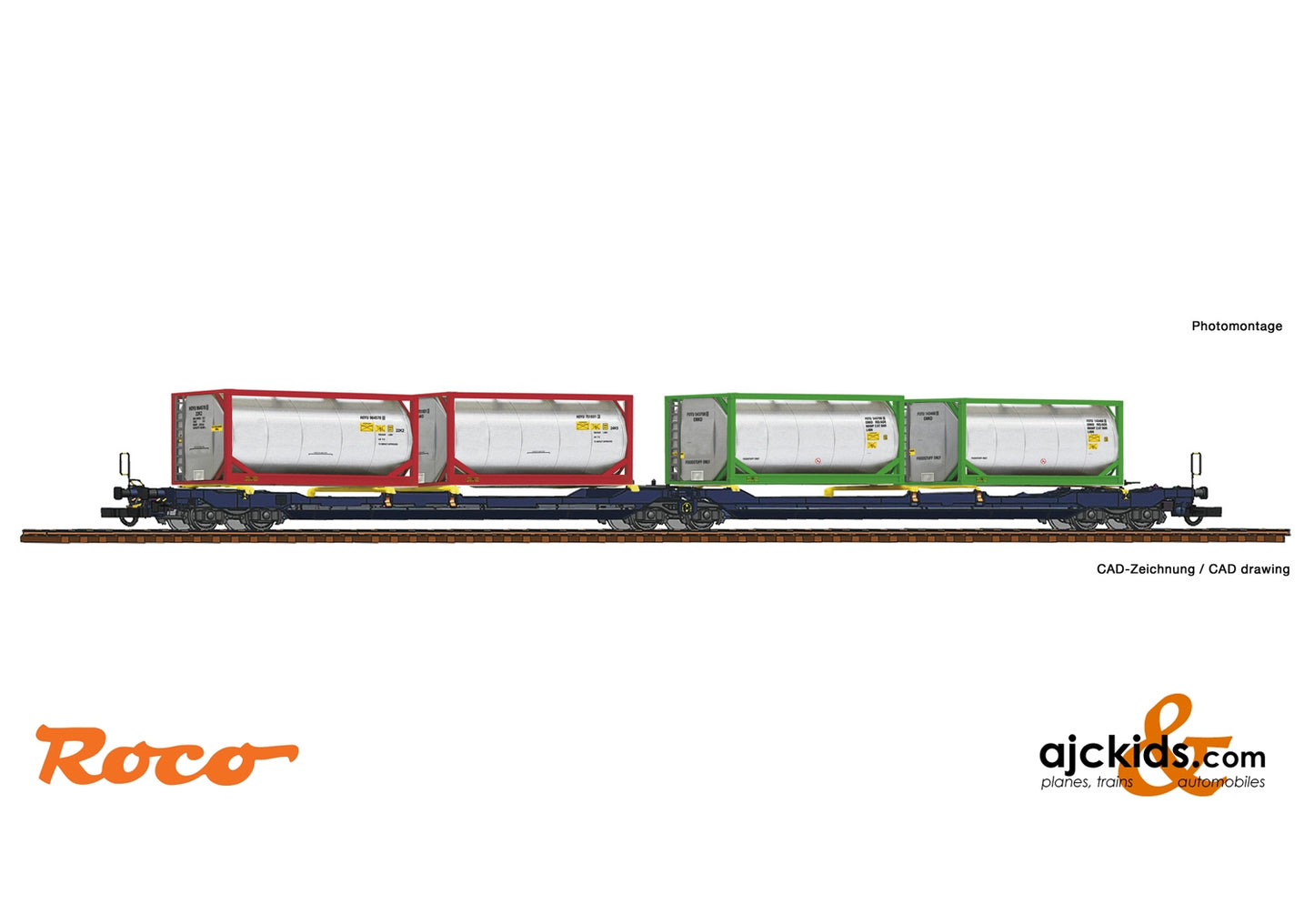 Roco 77388 - Articulated double pocket wagon T3000e + Tankcontainer