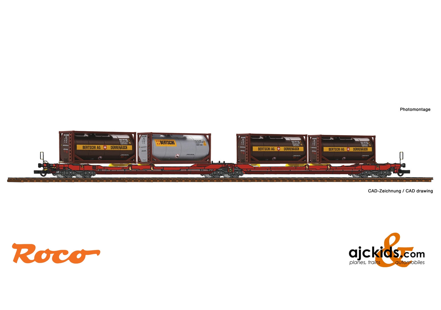 Roco 77389 - Articulated double pocket wagon T3000e + Bertschi