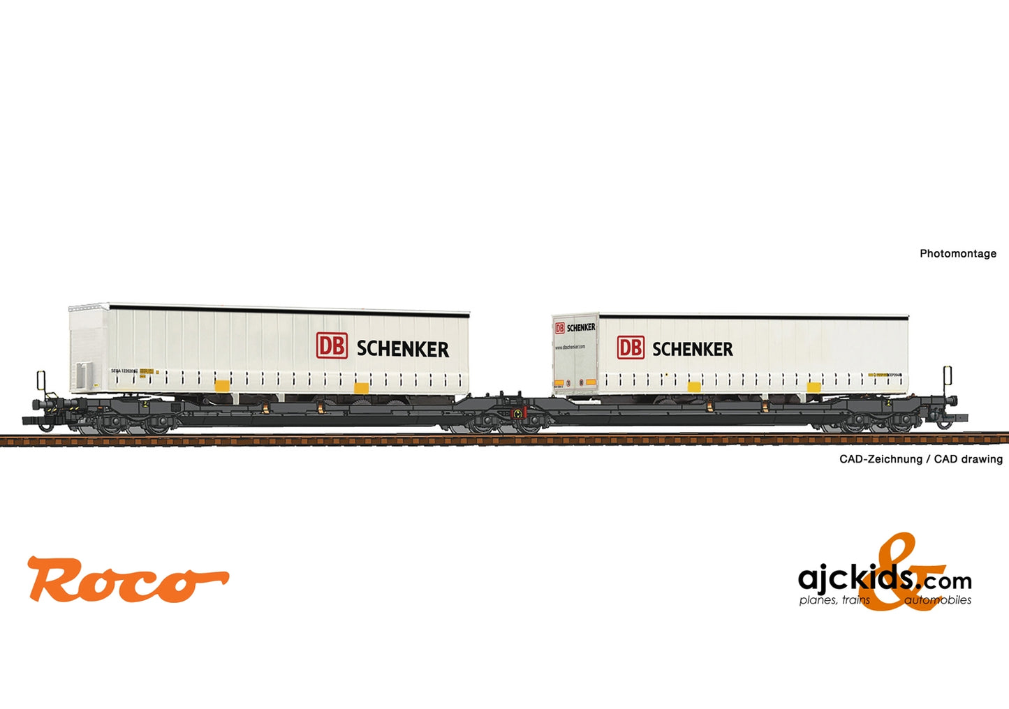Roco 77390 - Articulated double pocket wagon T3000e + DB Schenker