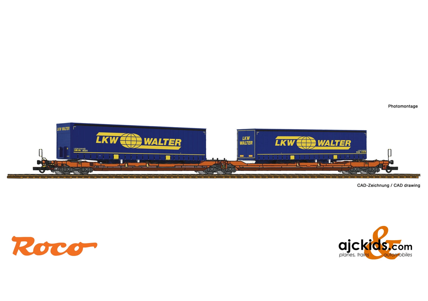 Roco 77393 - Articulated double pocket wagon T3000e + LKW Walter