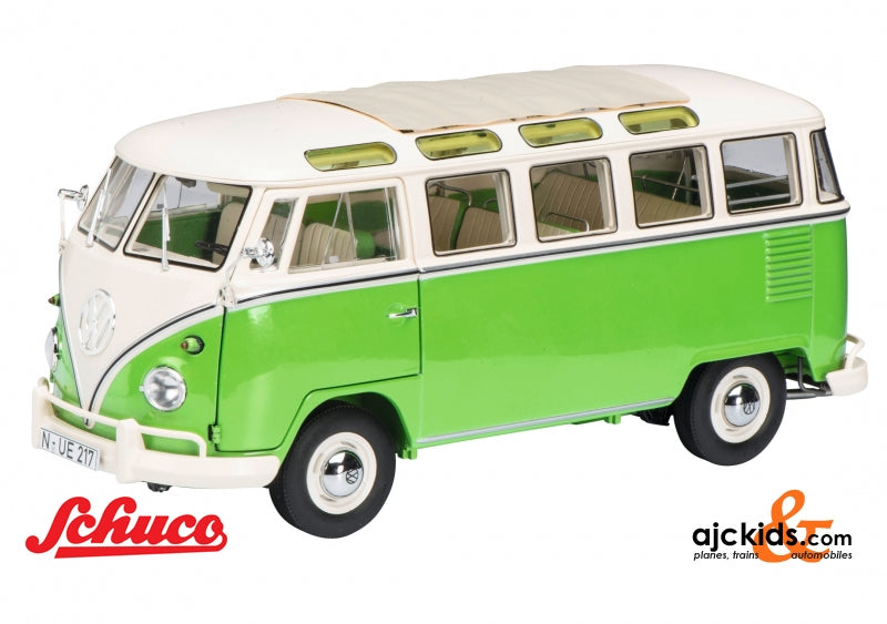 Schuco 450028600 VW T1 Samba, green/white 1:18 – Ajckids