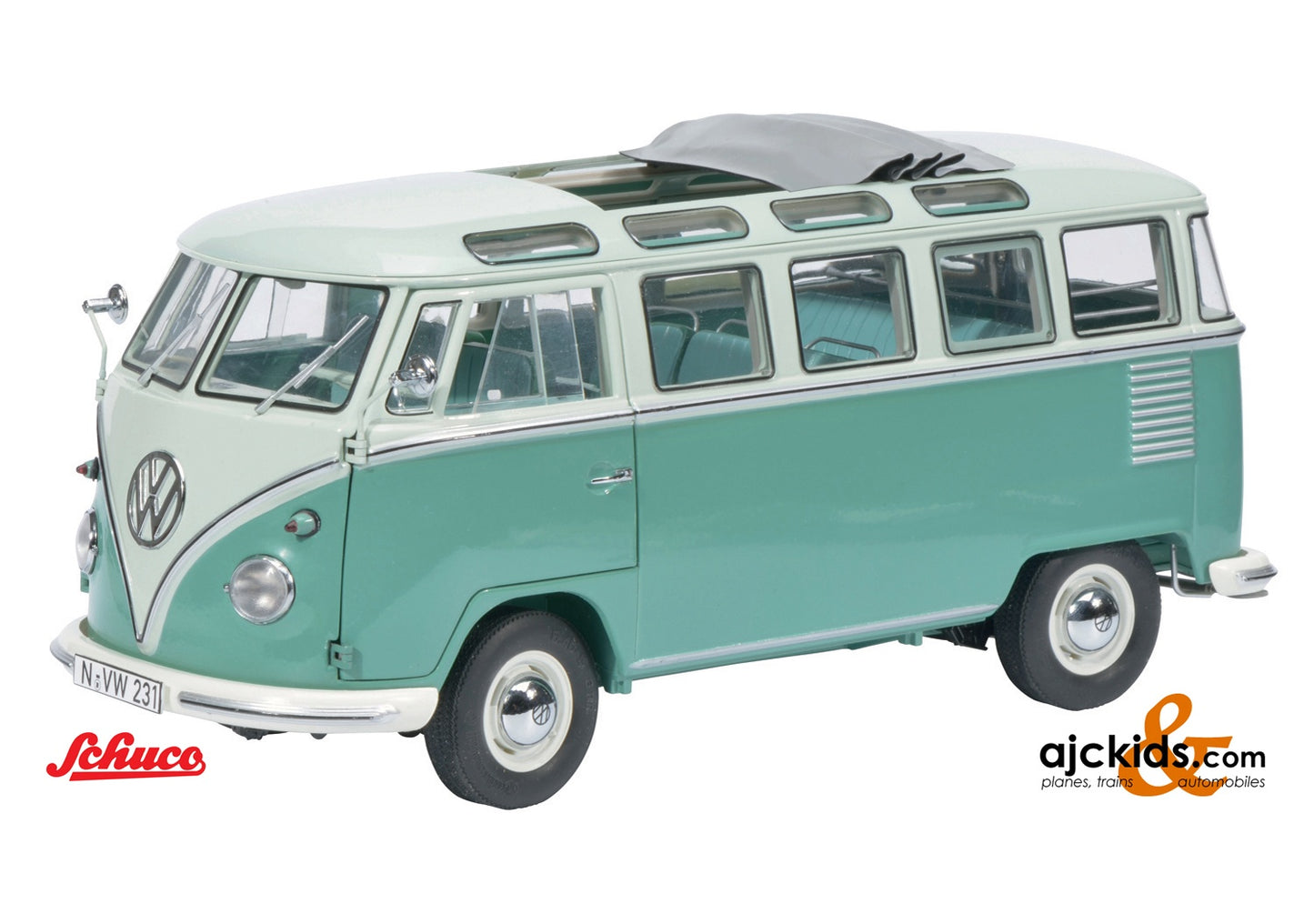 Schuco 450051000 - VW T1b Samba turquoise/green 1:8