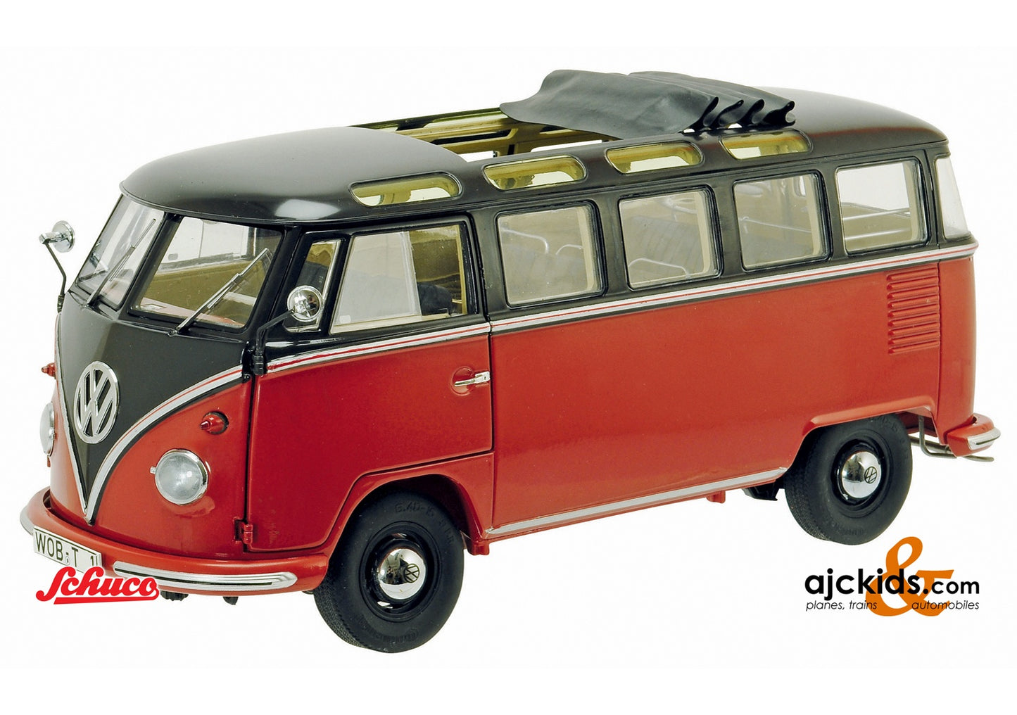 Schuco 450051200 - VW T1b Samba black-brown/red 1:8