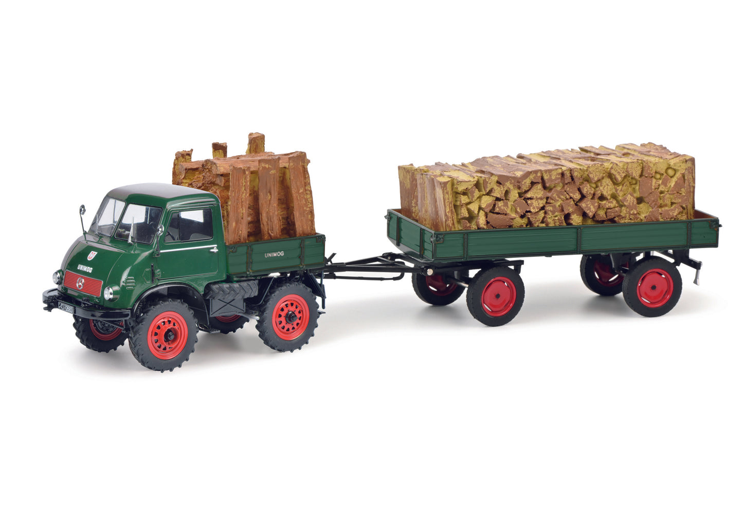 Schuco 450313300 - MB Unimog 401+Anh. 1:43 EAN: 4007864062188, at Ajckids.com, authorized Schuco dealer for the USA.