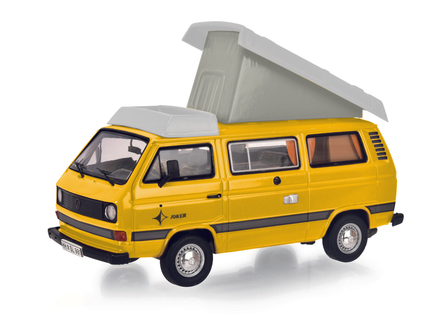 Schuco 450359300 - VW T3a Westfalia gelb 1:43 EAN: 4007864063758, at Ajckids.com, authorized Schuco dealer for the USA.
