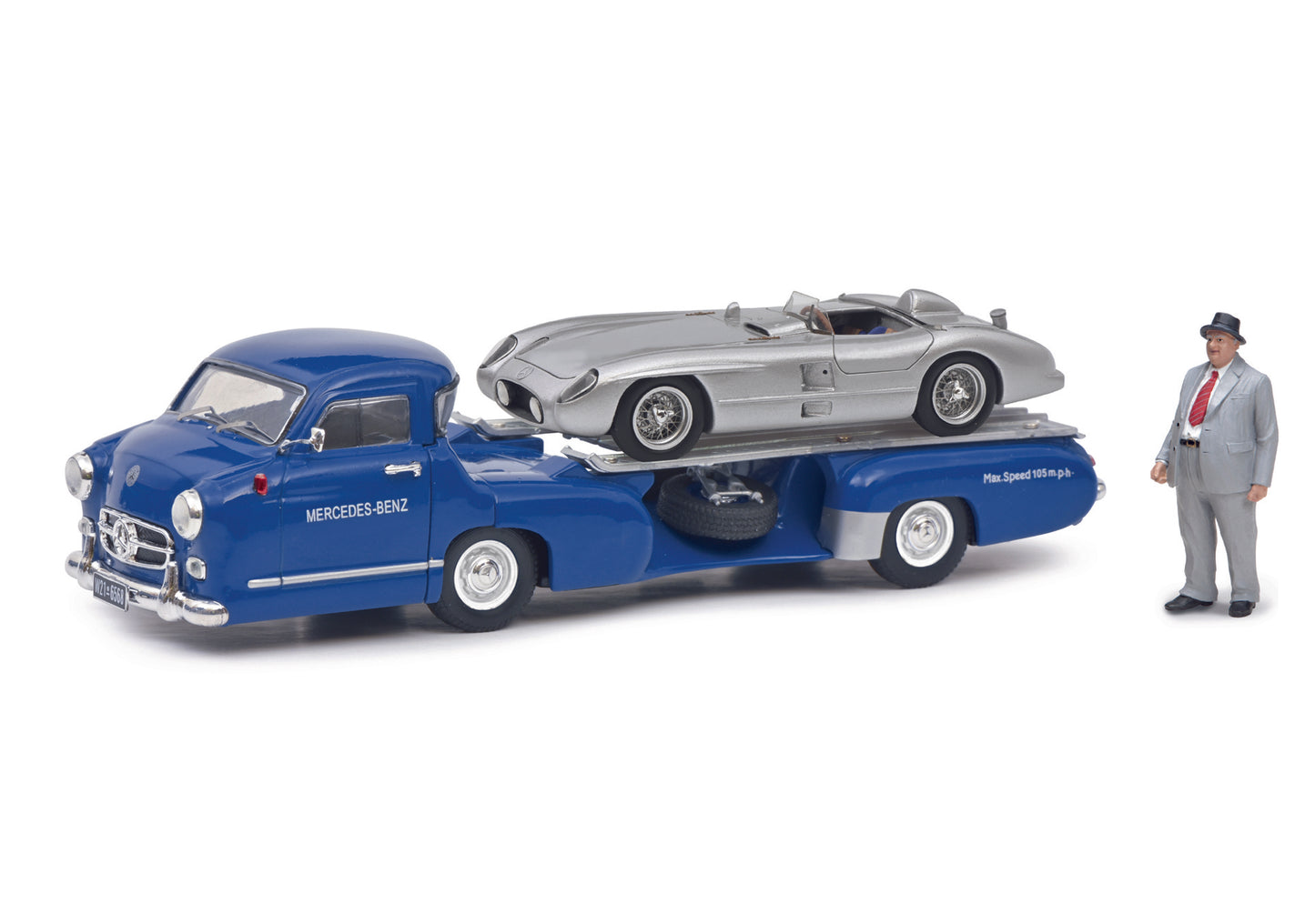 Schuco 450376800 - MB Blaues Wunder m300SLR 1:43 EAN: 4007864065615, at Ajckids.com, authorized Schuco dealer for the USA.