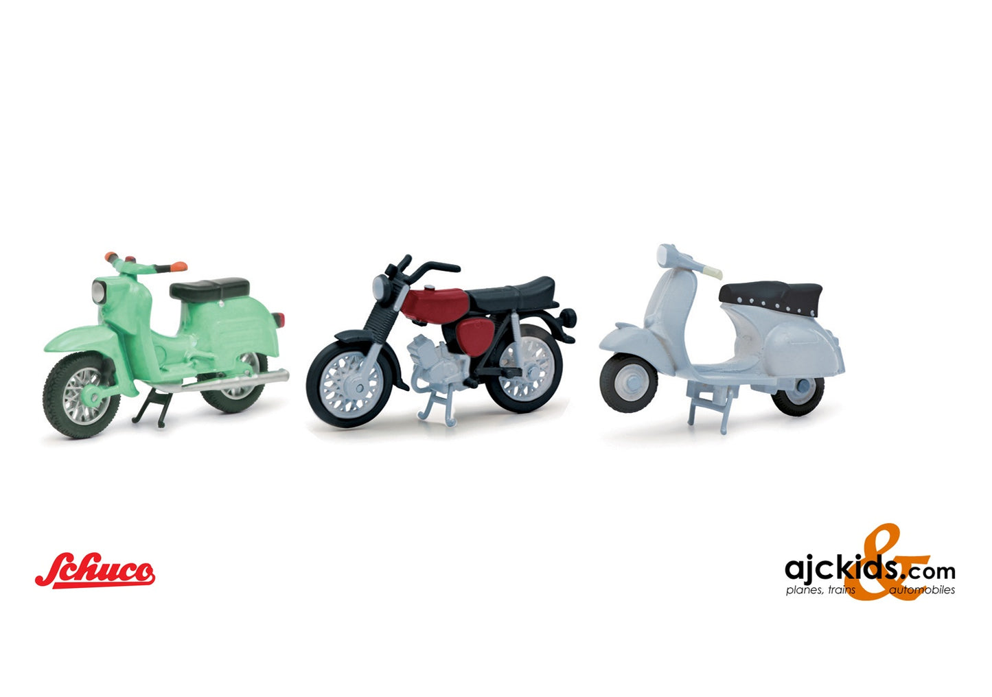 Schuco 450380200 - Set of 3 Schwalbe, Simson and Roller Motorcycles 1:43