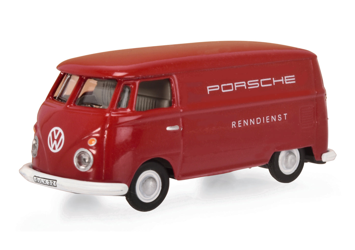 Schuco 452669800 - VW T1 PORSCHE red 1:87 EAN: 4007864063284, at Ajckids.com, authorized Schuco dealer for the USA.