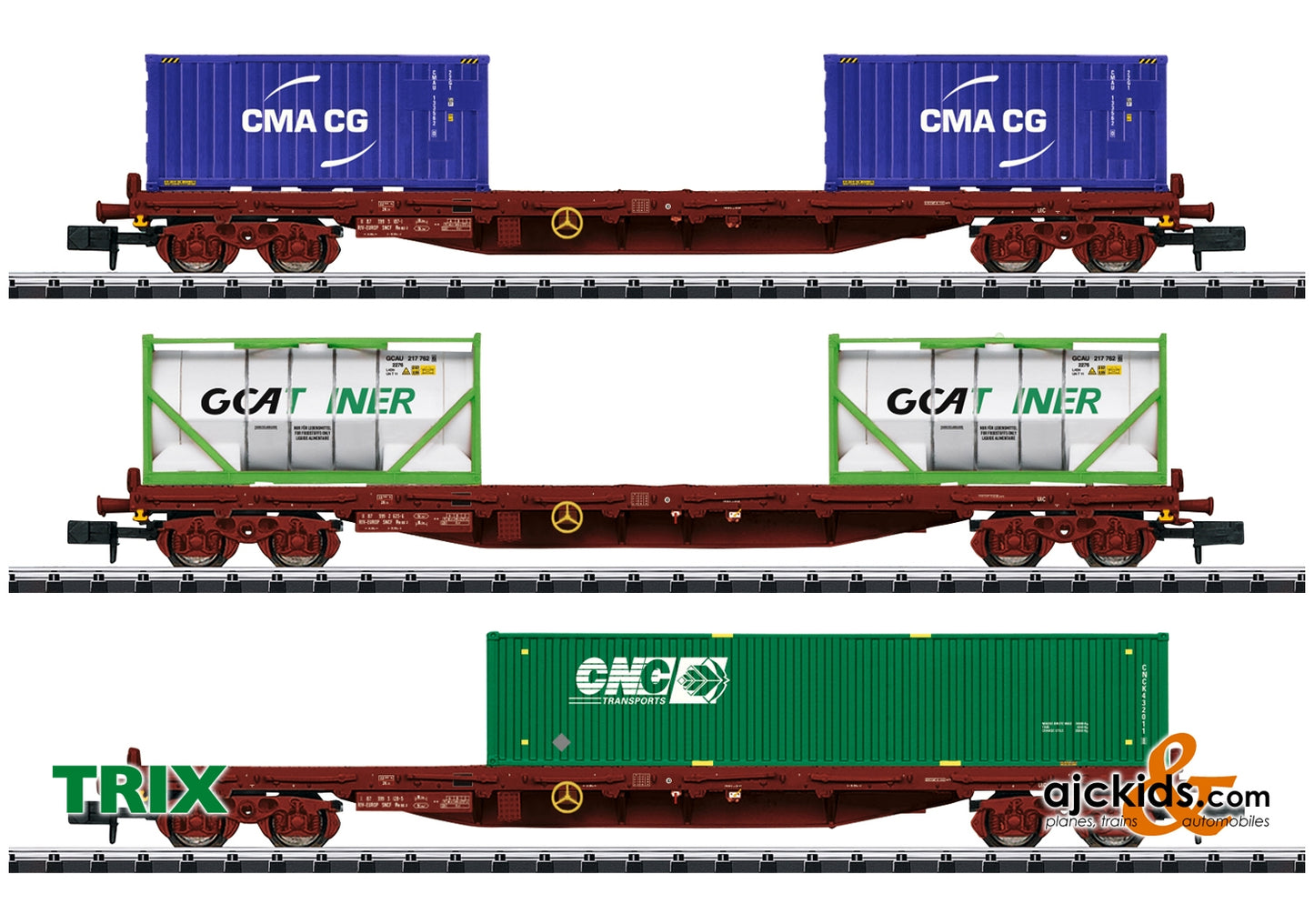 Trix 15072 - Container Flat Car Set
